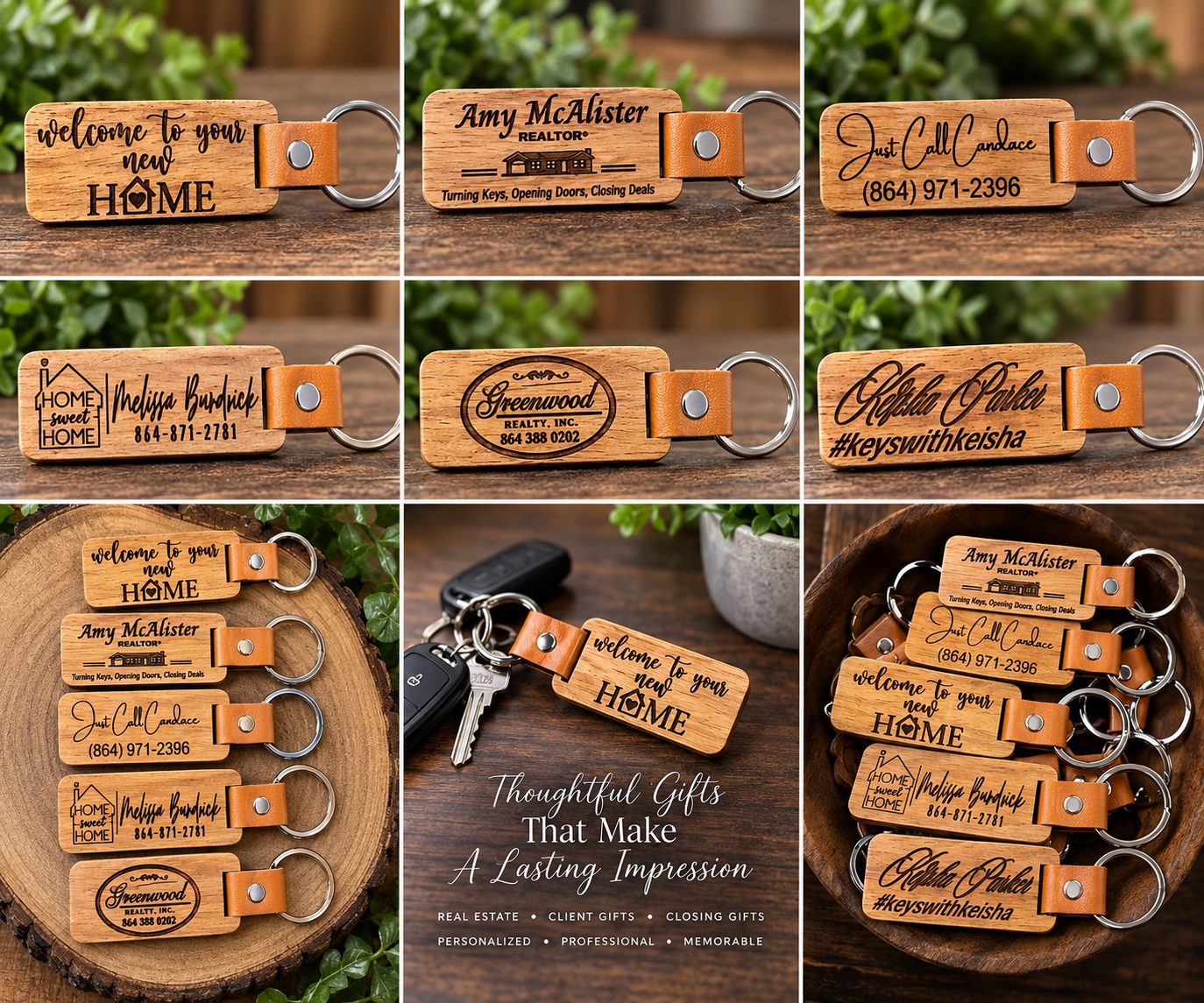 Custom Engraved Wooden Keychain